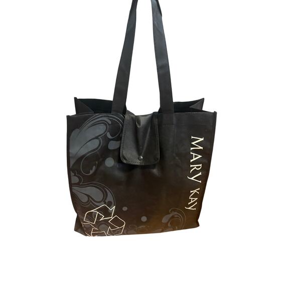 4 New Mary Kay Reusable Foldable Black Tote Shopping Bag - Picture 3 of 4